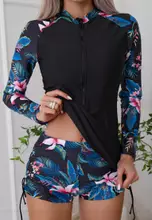 関税/送料込★Rest&Recreation★HALF SLEEVE SWIM SUIT Its Me (2pcs) Surf Print Long Sleeve Two-Piece Swimsuit 2025