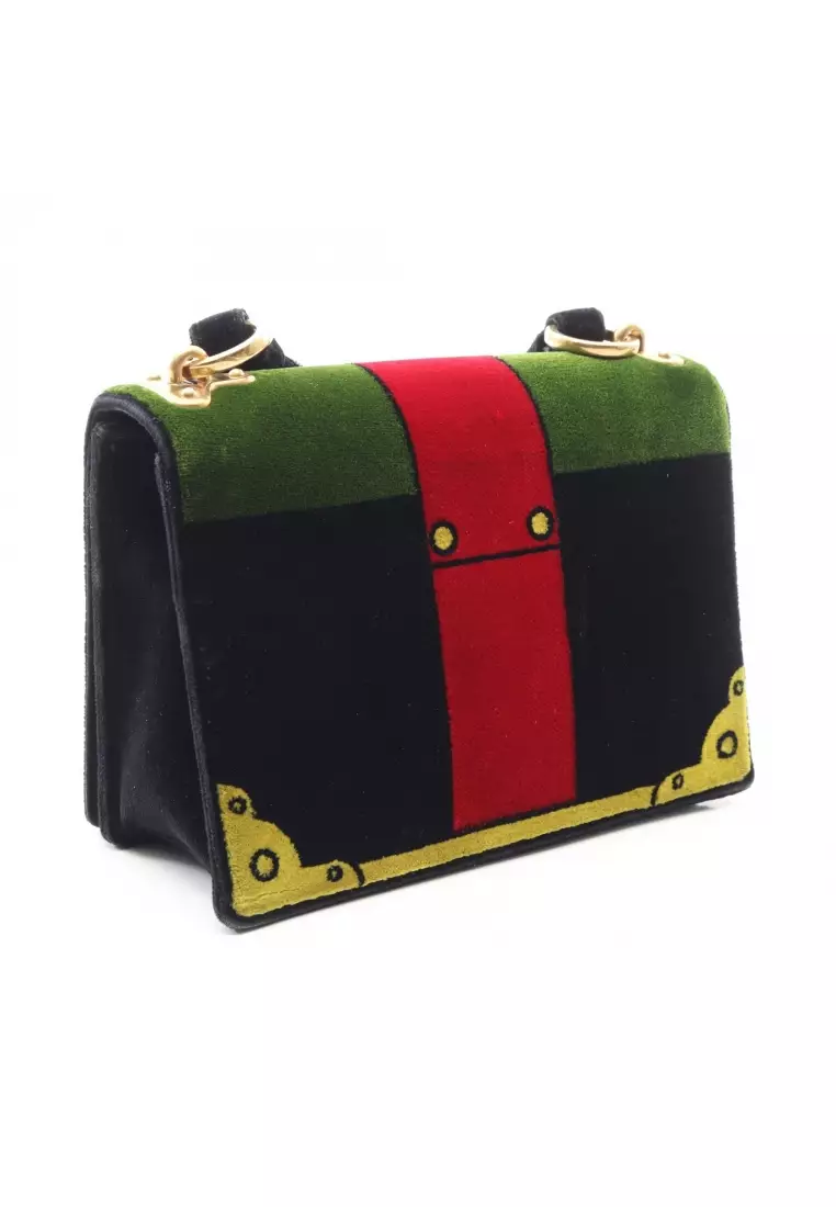 Pre-Loved Prada cahier Shoulder bag Velor black multicolor