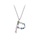 Glamorousky silver 925 Sterling Silver Fashion Simple Color English Alphabet P Pendant with Cubic Zirconia and Necklace 9B0B2ACF76ABE1GS_1