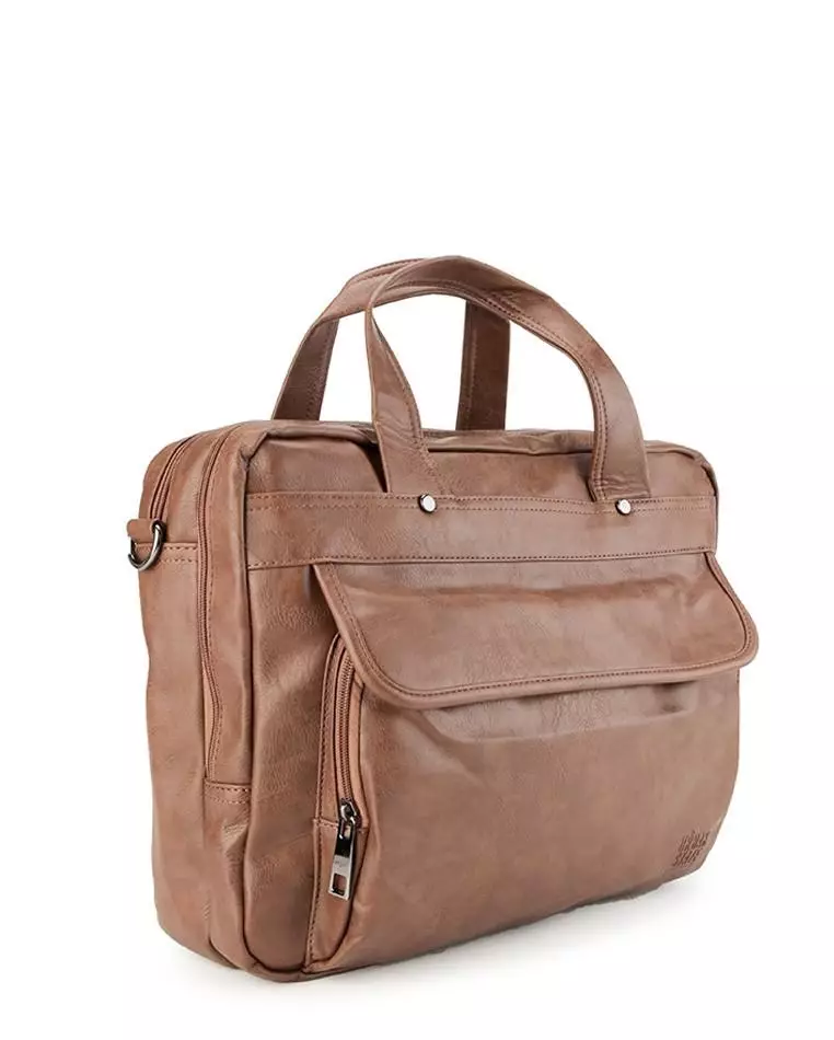 Distressed Leather Laptop Tote Bag