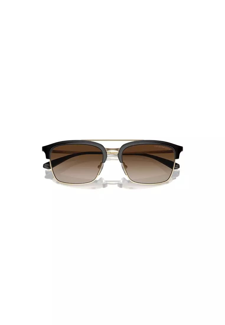 Men Pilot Frame Black Sunglasses, UV Protection - EA4228