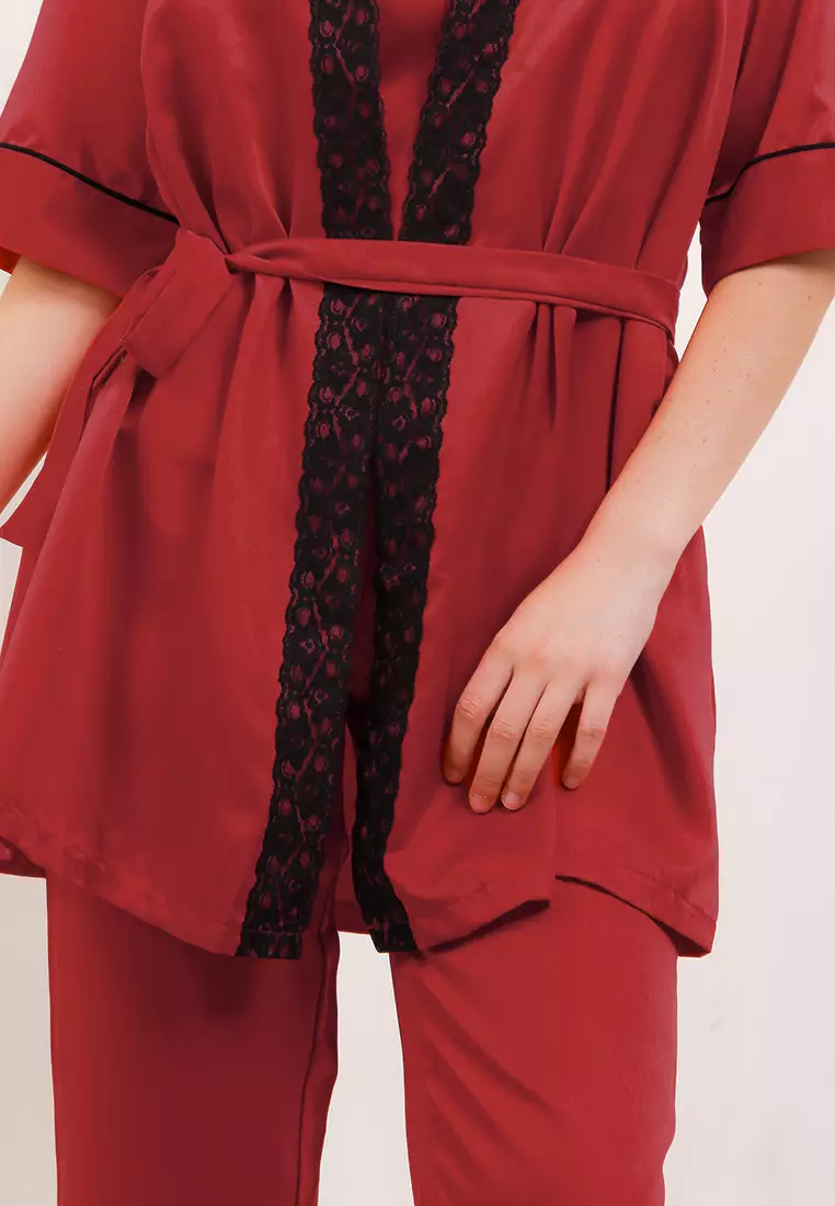 Kimono Satin Silk Set Seksi Sexy Dress Couple Mens  Tanktop Sleepwear