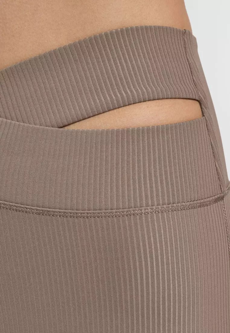 Zenvy Rib Women's Gentle-Support High-Waisted Flared Leggings