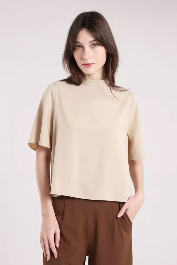 MINIMAL - Butterfly - Blus Lengan Butterfly - Beige Colour Beige