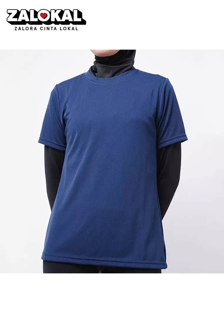 LSB33 S/S Kaos Olahraga Wanita Lds Sport Polos Navy Td Active