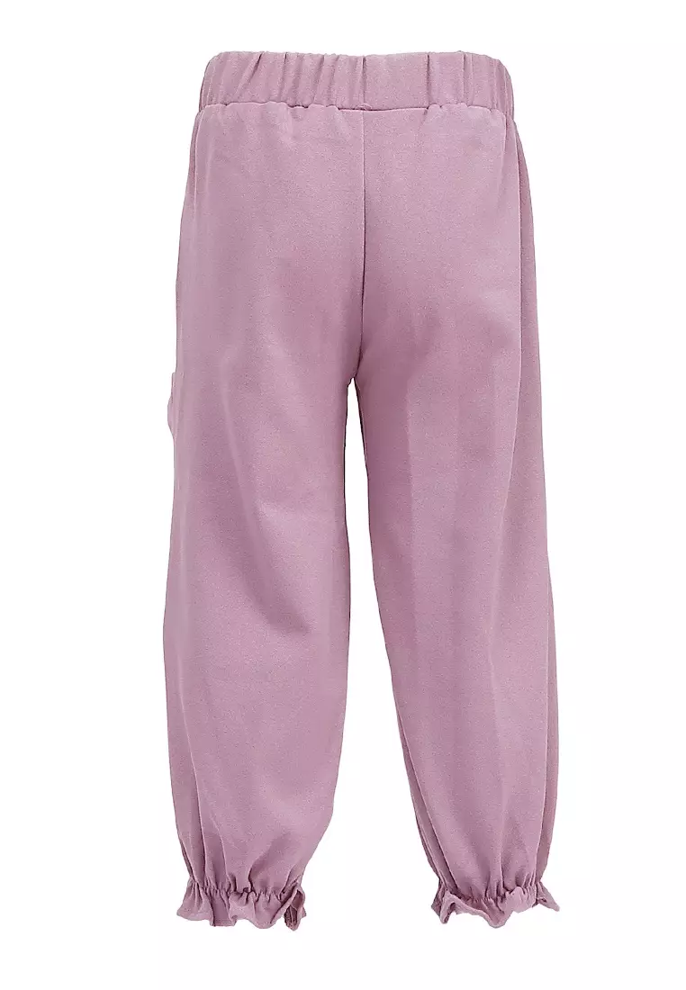 Yocelyn Celana Panjang Anak Perempuan Variasi Saku Pants Kids Daily Motif Polos Material Crepe ORIGINAL - Rose