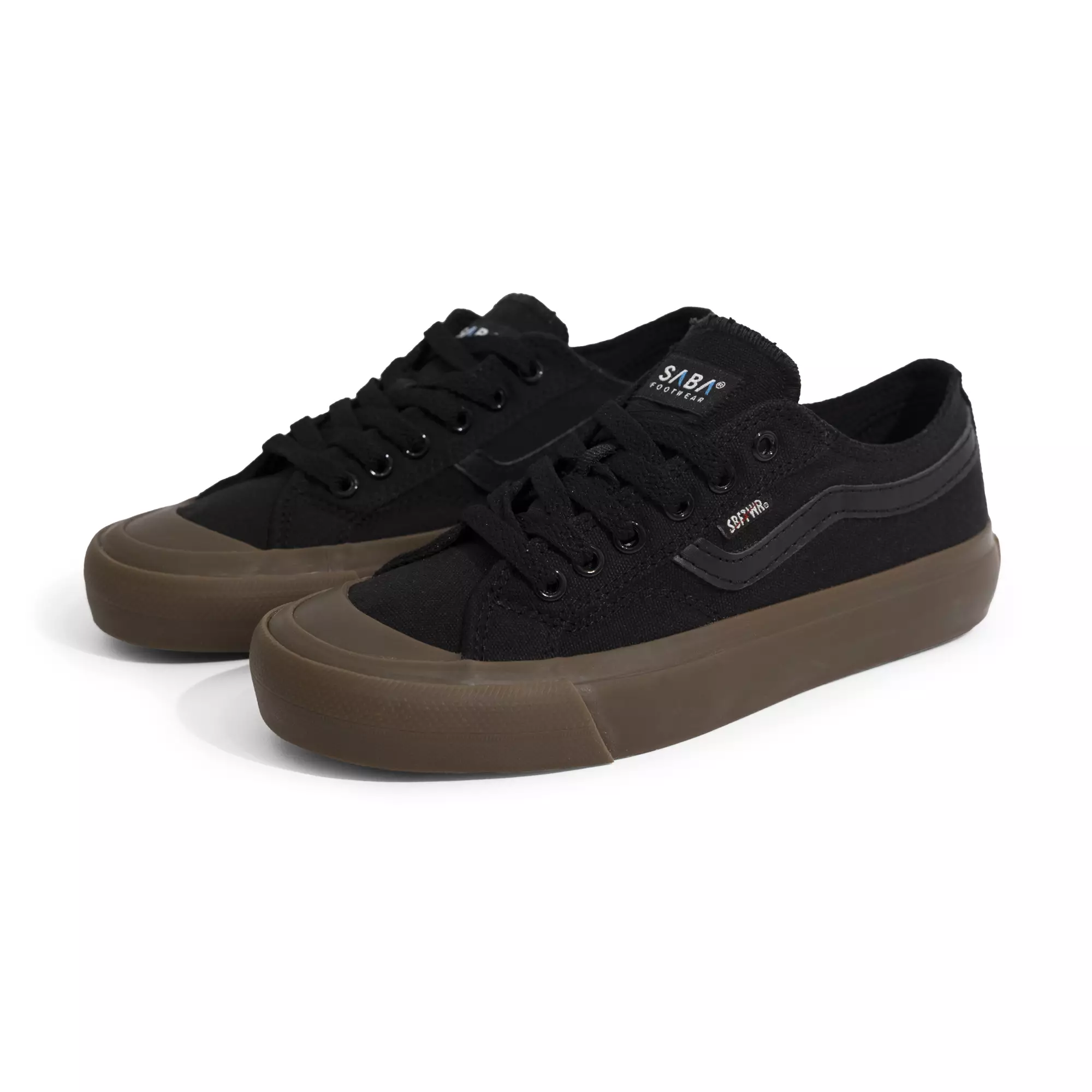 SABA Veloz All Black Dark Gum - Sepatu Casual Pria Wanita