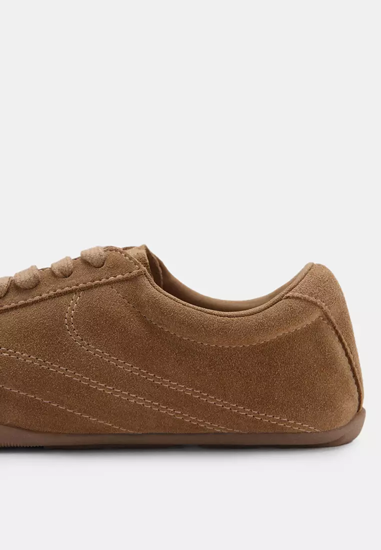 Contrasting Panel Leather Sneakers