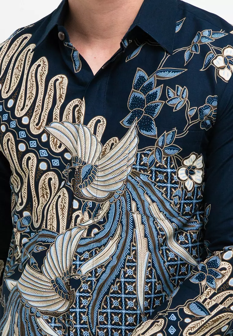 Kemeja Batik Lengan Panjang Madhava - Kemeja Pria Lengan Panjang Over Size