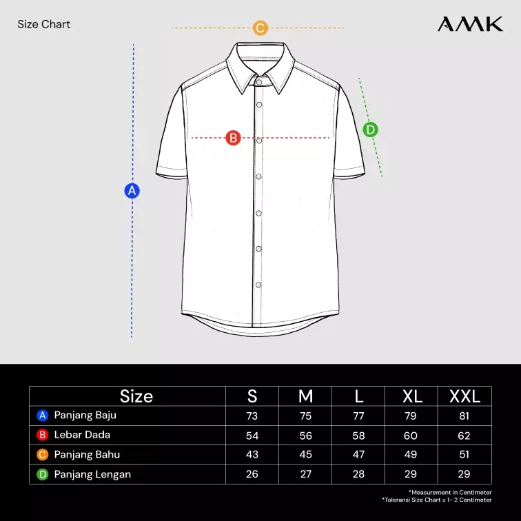 AMK Kemeja Motif Pria Lengan Pendek SHP Davao Ss Black