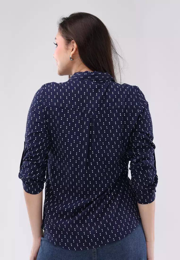 Woven Printed Rayon Long Sleeves Blouse