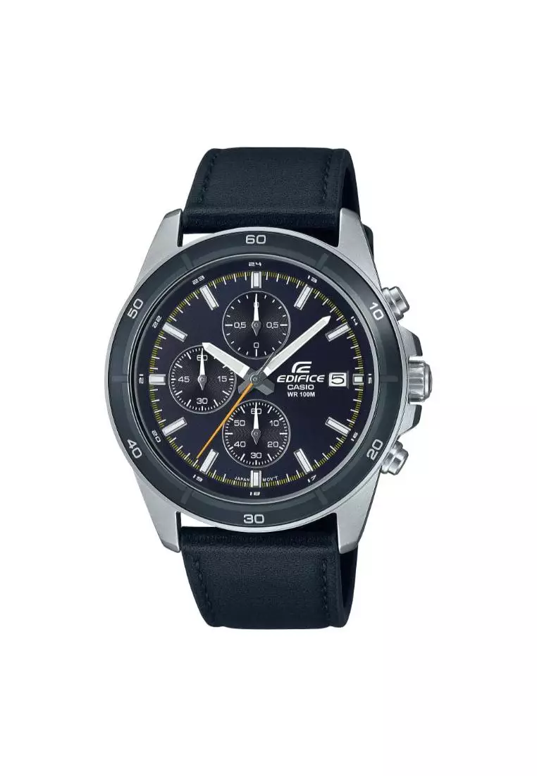 Buy Casio Casio Edifice Chronograph Blue Dial And Leather Strap Men ...