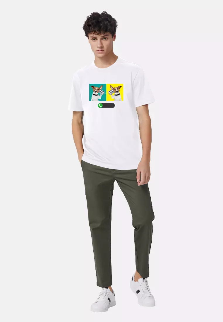 [Print-To-Order] Giordano Funny Animal Print Tee Collection: Calling Dog