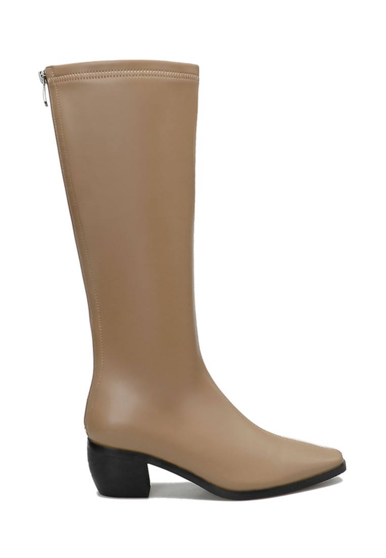 5.5CM Elastic Synthetic Leather Long Boots TE8159-5