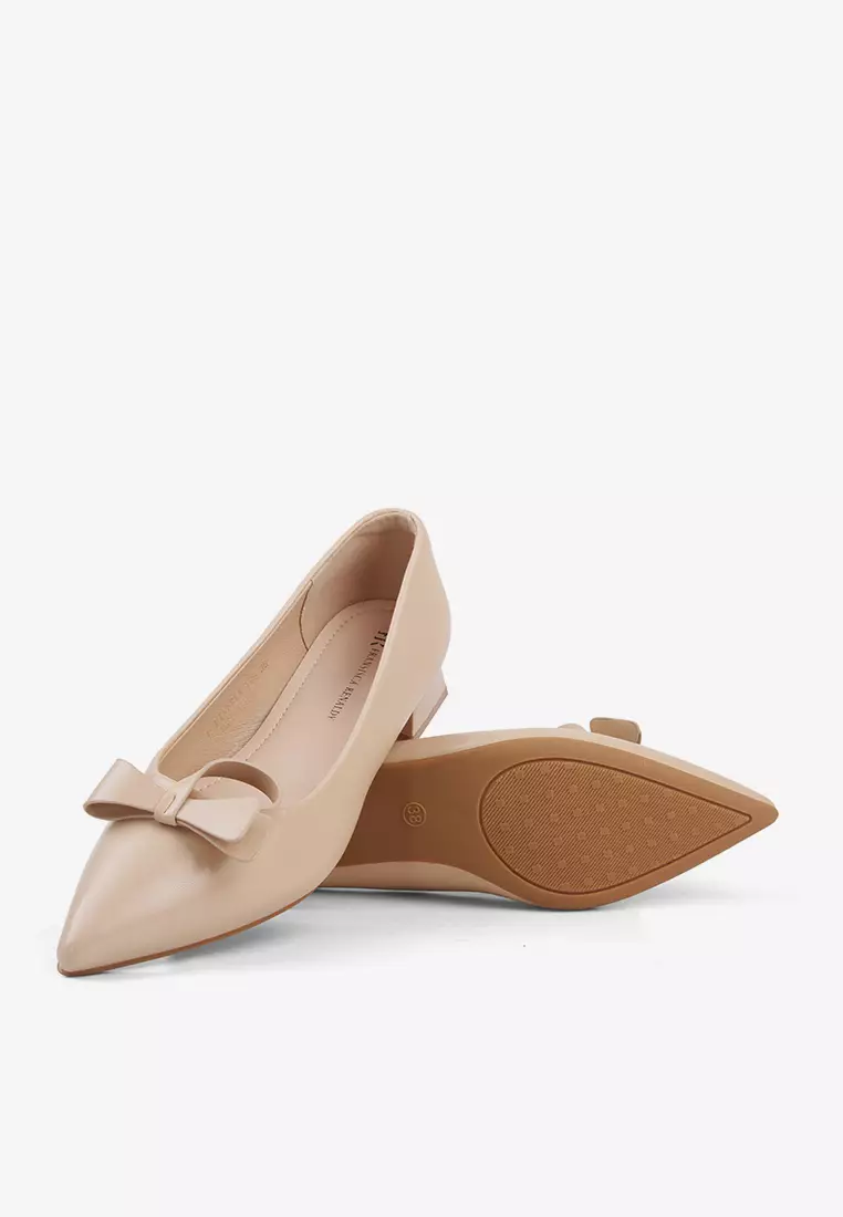 Fransisca Renaldy Block Heels Formal Pointed Toe Pumps with Ribbon L.Minerva