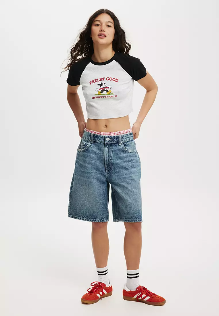 Cotton On Crop Fit Raglan Graphic Tee 2025 | Buy Cotton On