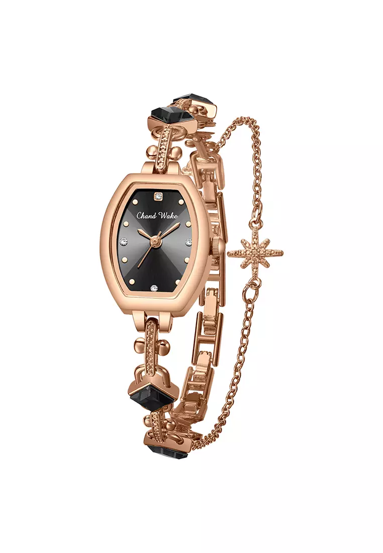 Jam Tangan Wanita Original Korea Gelang Fashion Original Jam Tangan Cewek Anti Air roseblack