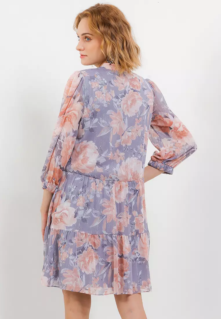 Chanira Kirana Dress-Pink Grey