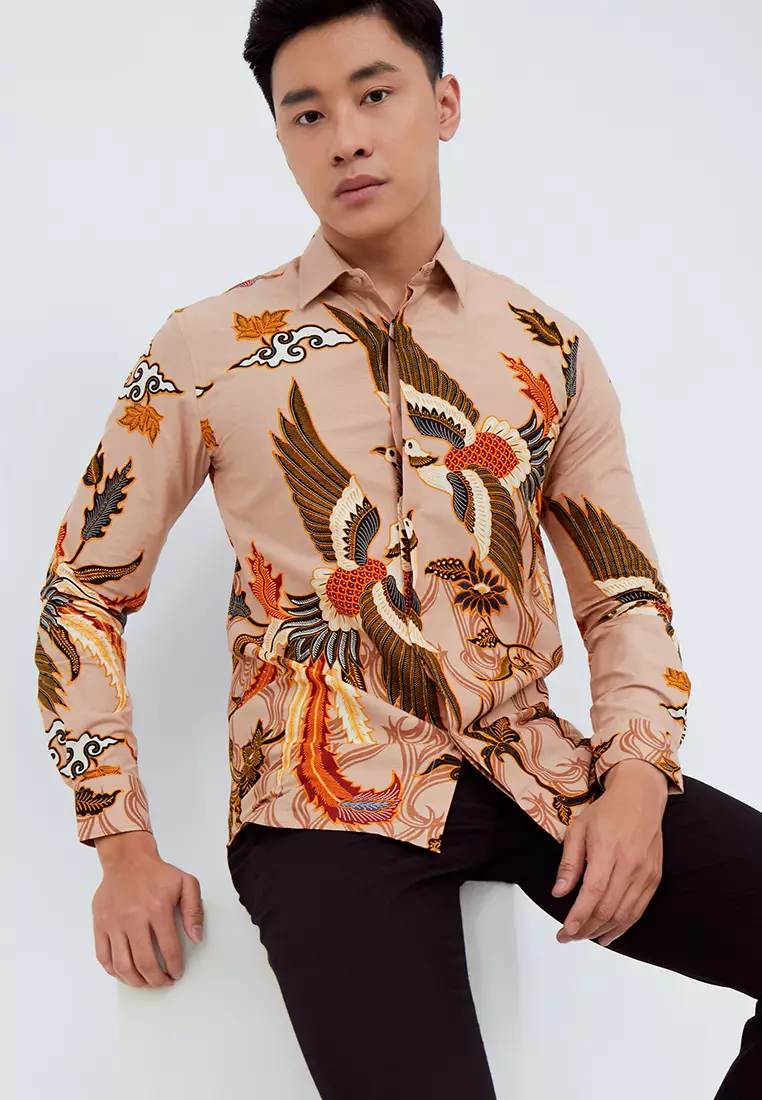 Slimfit Garva Kemeja Batik Pria Lengan Panjang