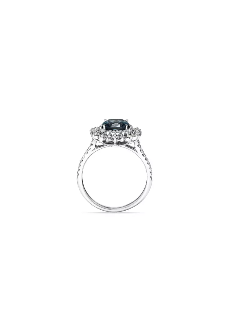 Buy Michael Hill London Blue Topaz Lacy Halo Ring with .50TW of