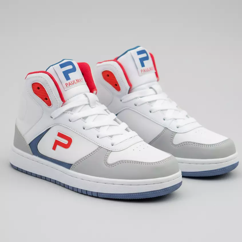 PAULMAY - Sepatu Sneakers Pria Lisbon High - Grey Red