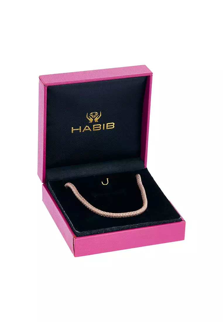 HABIB 925 Silver Rose Gold Necklace 036 CORB36FLD(N)-RG