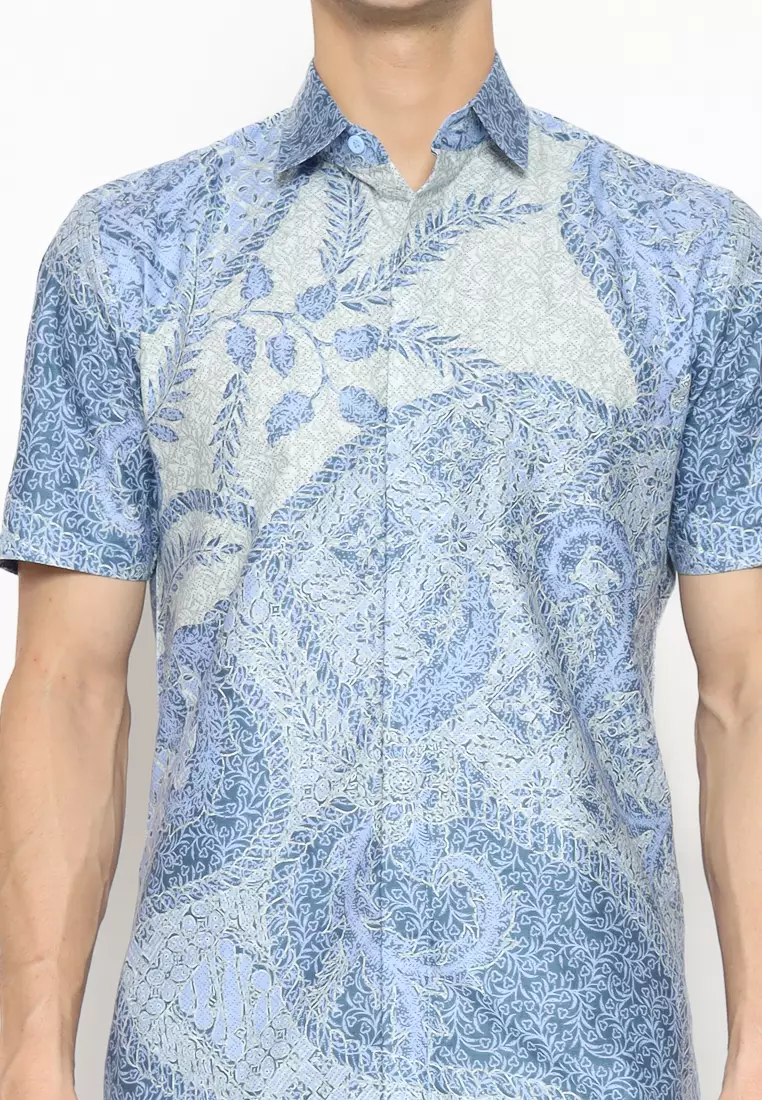 MY AKSA BATIK PRIA KEMEJA PENDEK MARINO MADELINE