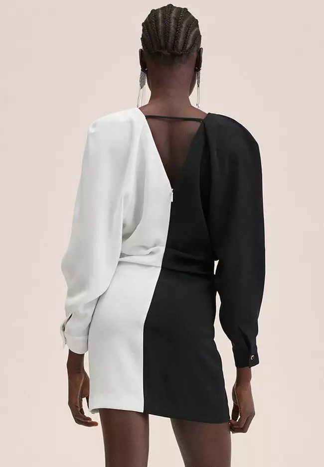 Bicolour Draped Dress