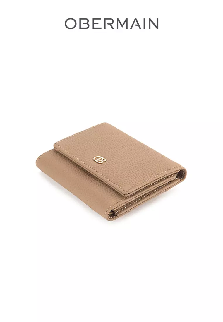 Ladies RFID Short Wallet Genuine Leather Pink