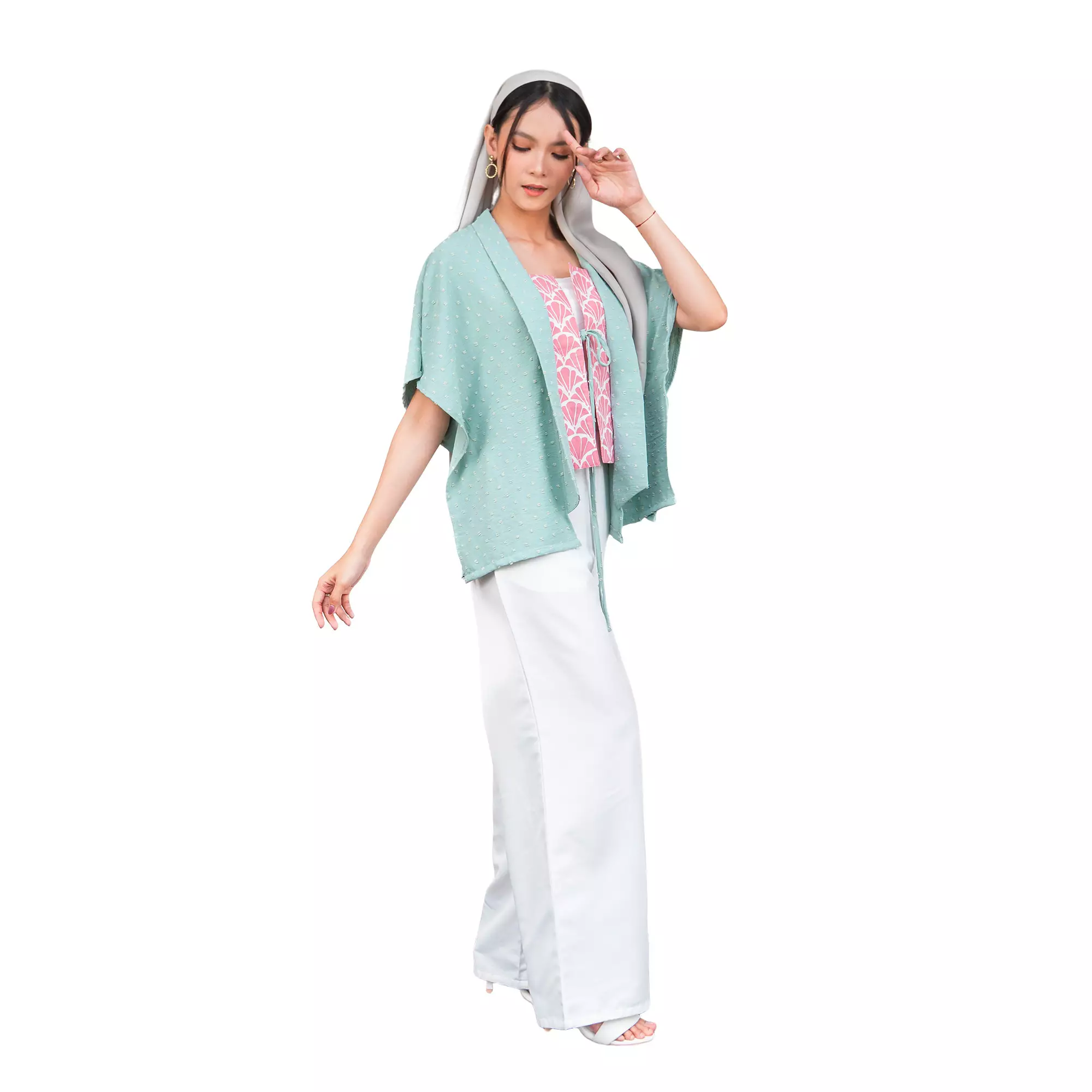 Blazer Batik Wanita - Bhatara Batik Allegra - Atasan Batik Modern Lengan Pendek