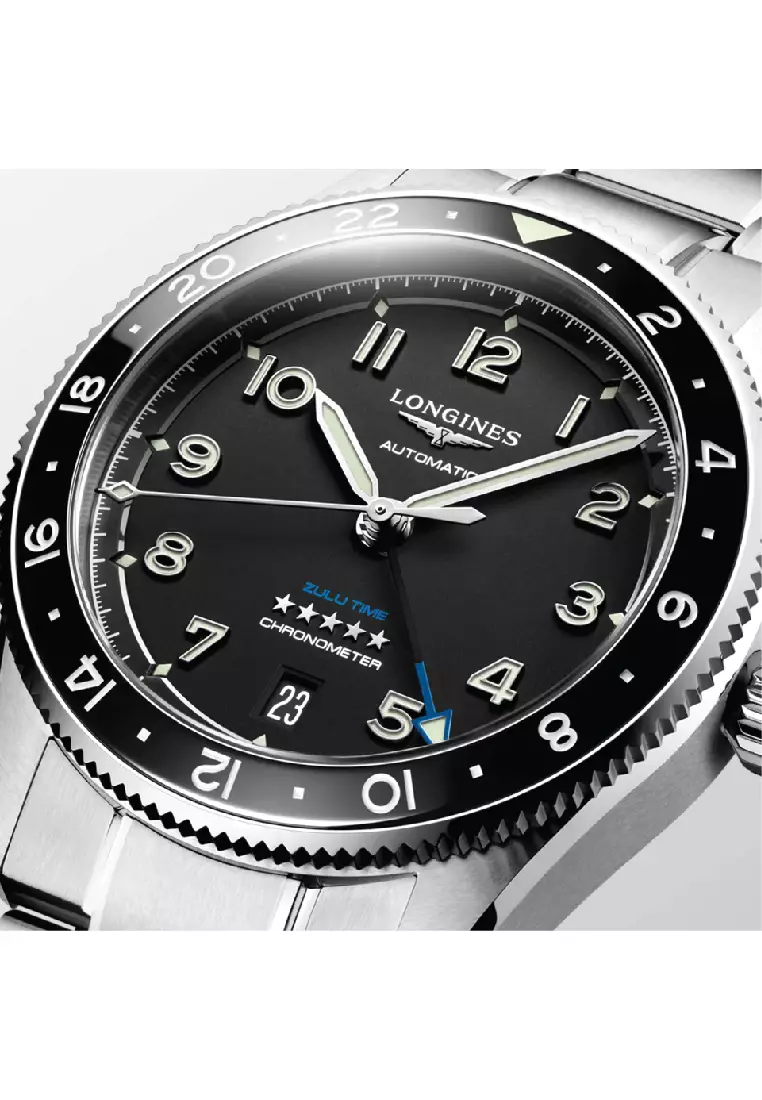 Longines Spirit Zulu Time Stainless Steel Men Watch L38024536