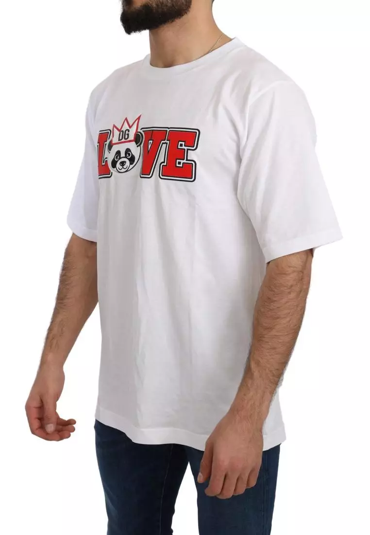 Buy Dolce Gabbana Dolce Gabbana White Love Panda Print Top T