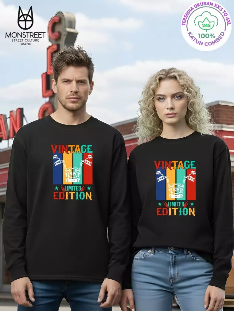 Monstreet Kaos Katun Combed 24S Grafis Reguler Fit Lengan Panjang Hitam Tshirt LUTR220 Cotton Combed 24S Graphic Tshirt Regular Fit Full Sleeve Black Tshirt