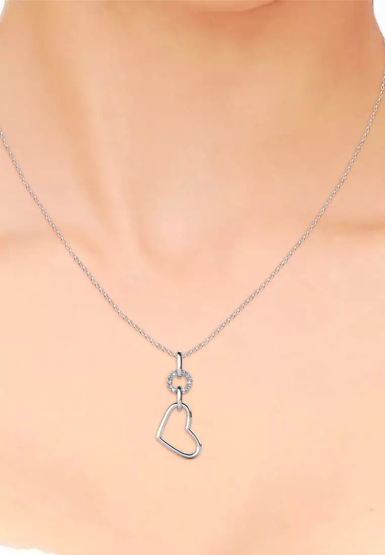 Love Circlet Pendant WG - Kalung Crystal by Her Jewellery