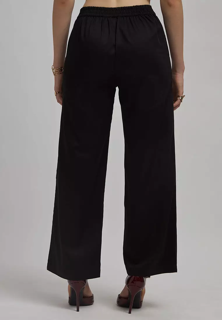 VIRGIO Cotton Stretch High Rise Wide Pants