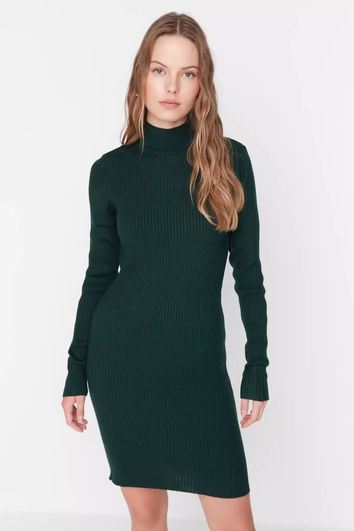 Trendyol Mock Neck Knit Dress 2024, Buy Trendyol Online