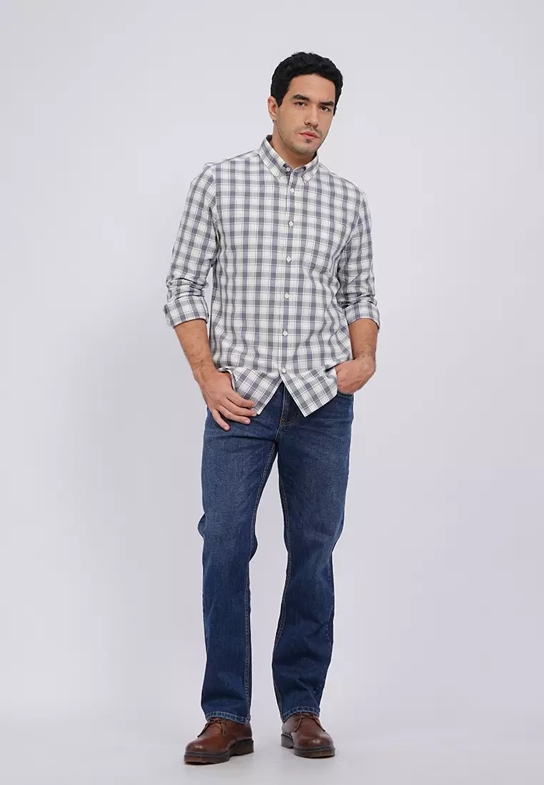 Regular Fit Long Sleeve Checks Shirt