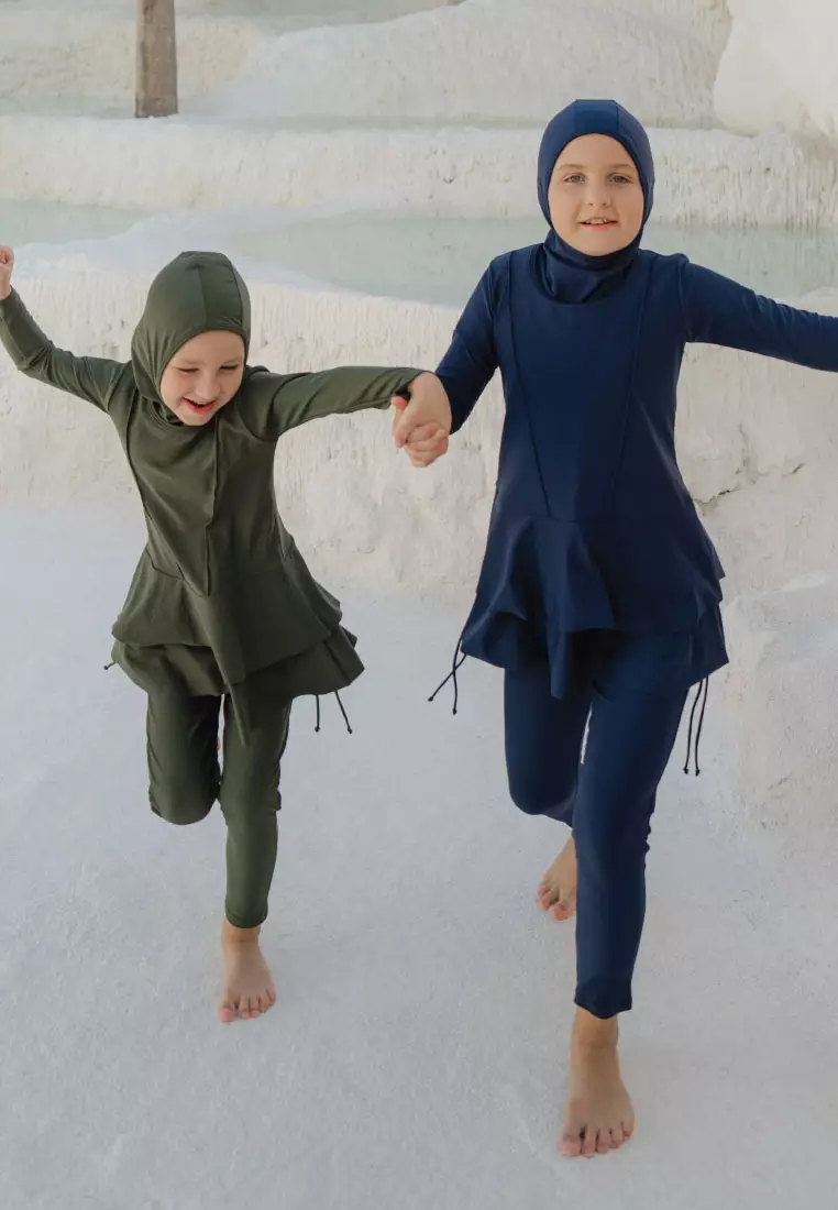 Layla Burqini Kids, Baju Renang Muslim Anak - True Navy