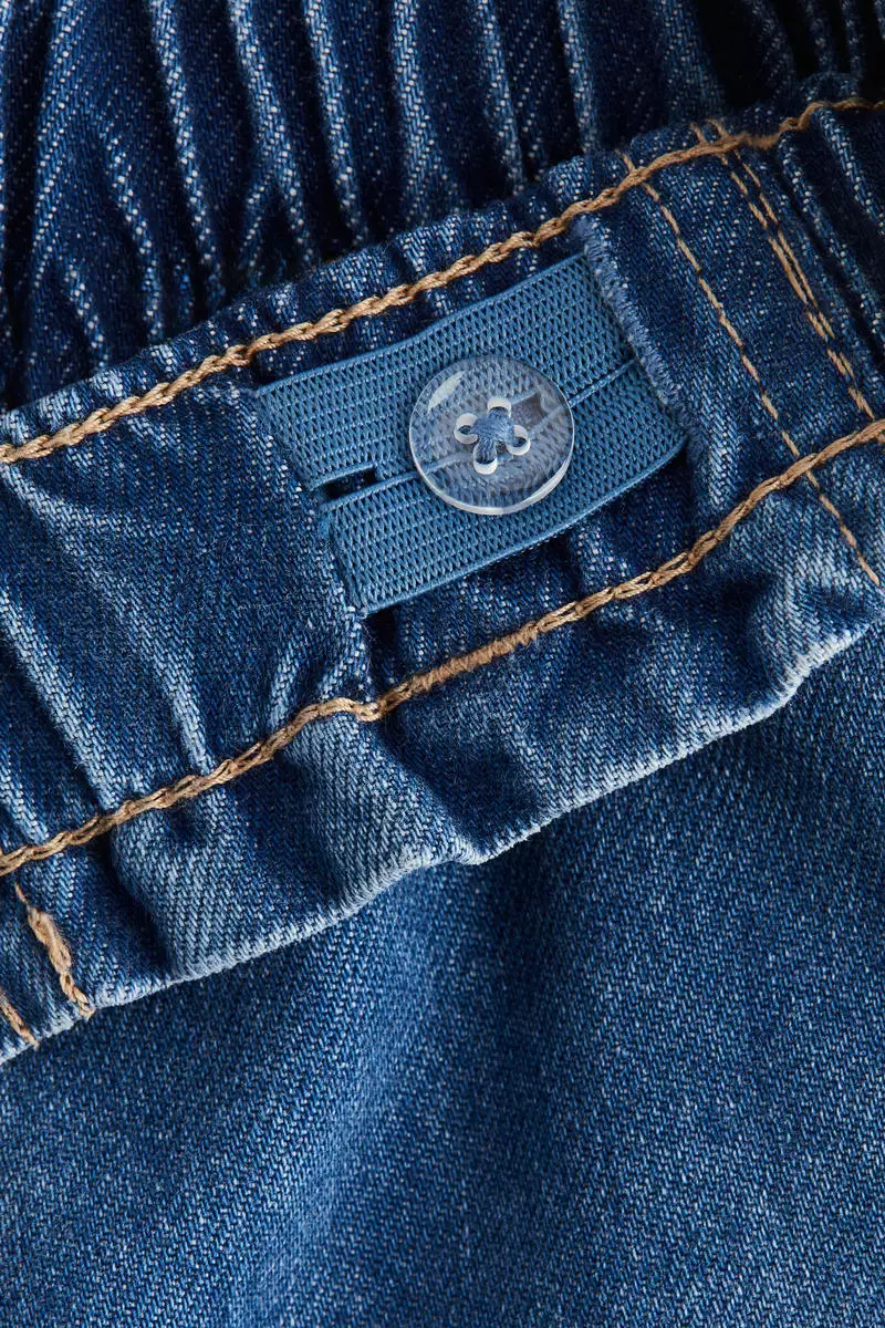 Motif-detail wide leg jeans