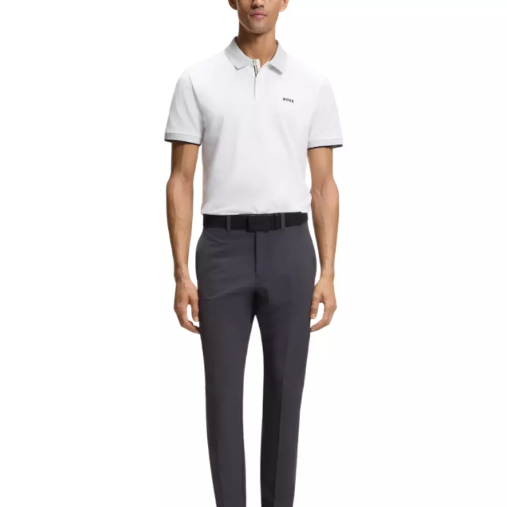 Paddy Polo Shirt in Stretch Cotton with Moisture Management White