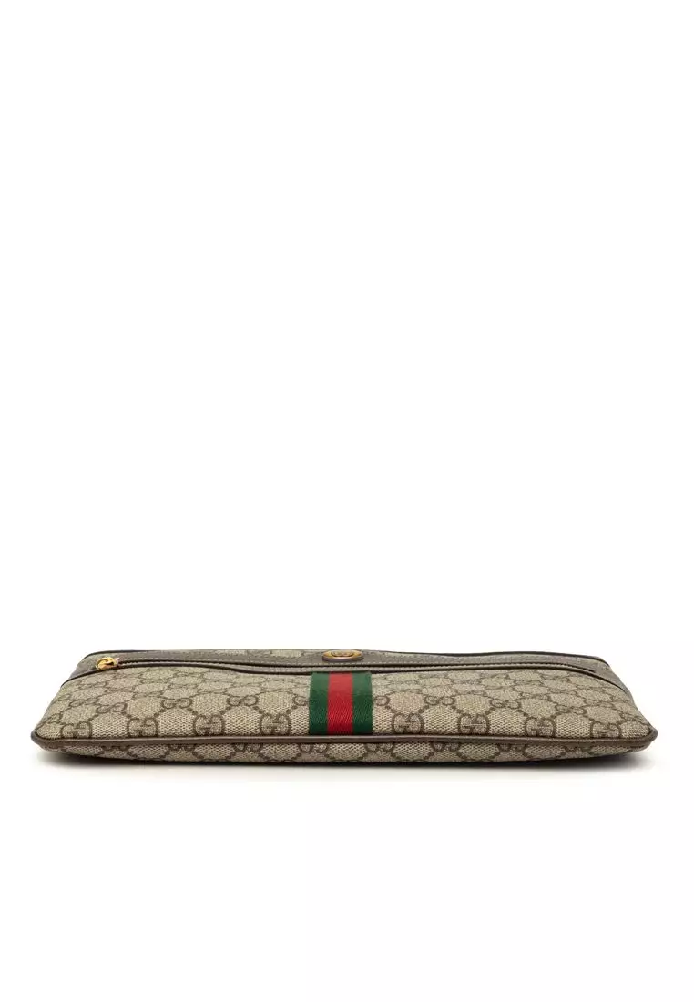 Pre-Loved Gucci Gg Supreme Web Ophidia Clutch