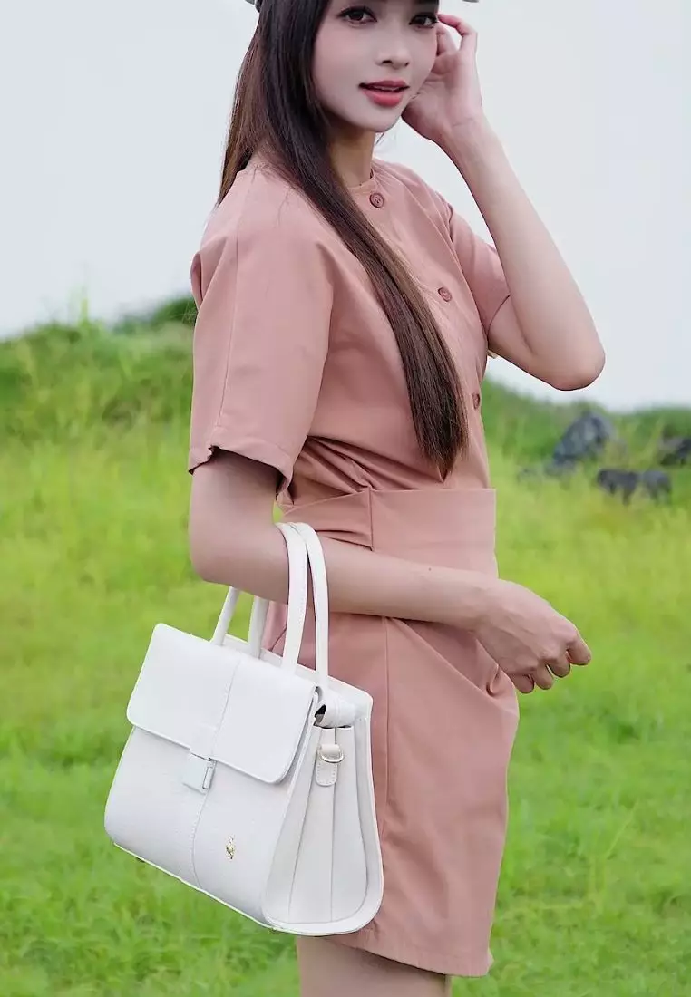 Women's Top Handle Bag / Sling Bag / Crossbody Bag (Tas Selempang / Tas Tangan) - Putih