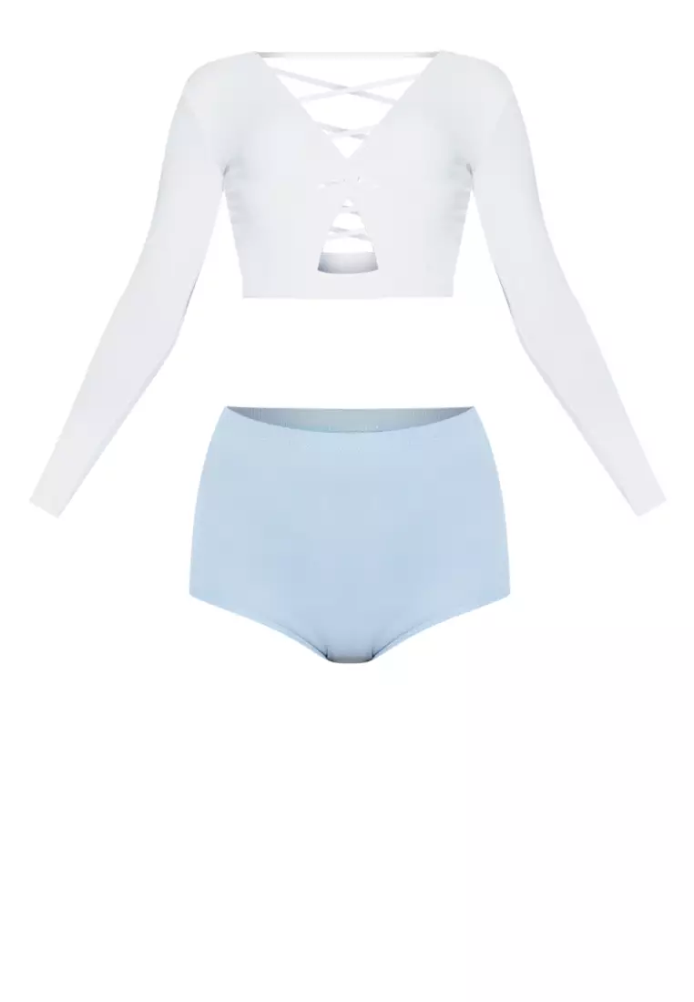 Buy Kats Clothing Long Sleeve Crop Top Bikini 2023 Online ZALORA