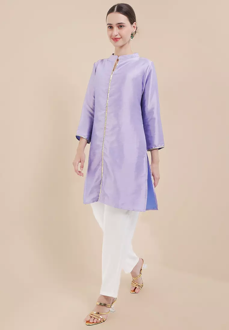 Chanira Festive Farha Tunic - Lavender,Royal Blue