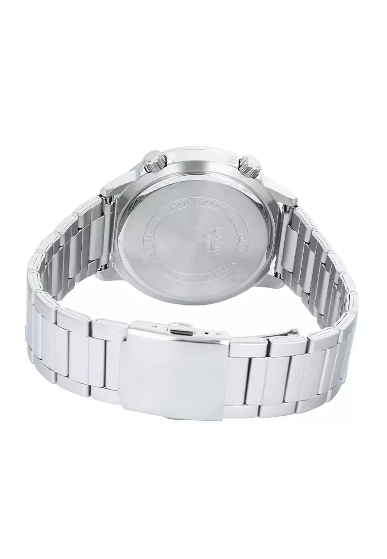 Casio General MTD-130D-1A2V Jam Tangan Analog Pria - Black Dial Silver Stainless Steel