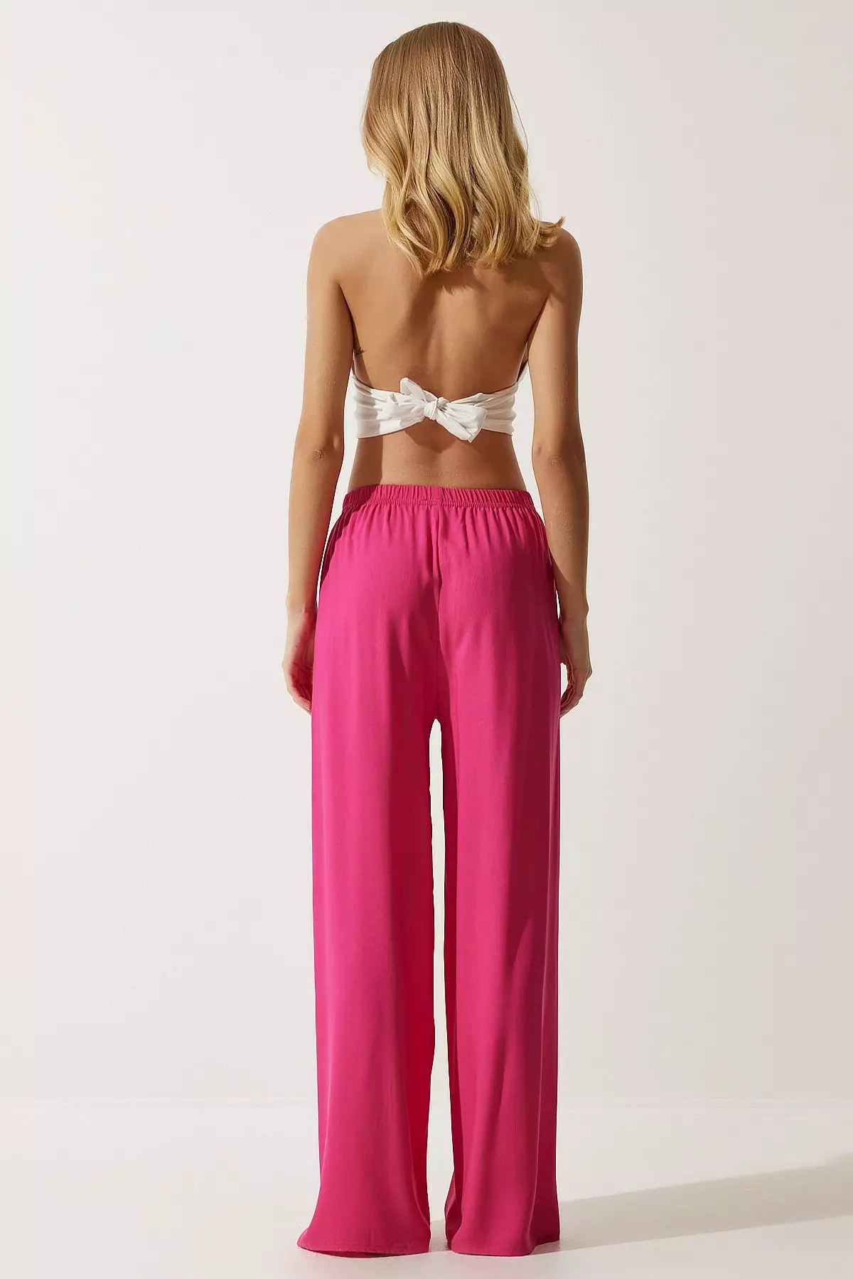 Elastic Wide Leg Pants