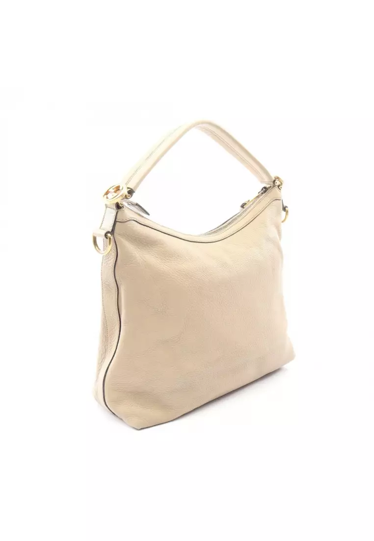 Pre-Loved Gucci Miss GG 2WAY one shoulder bag leather beige