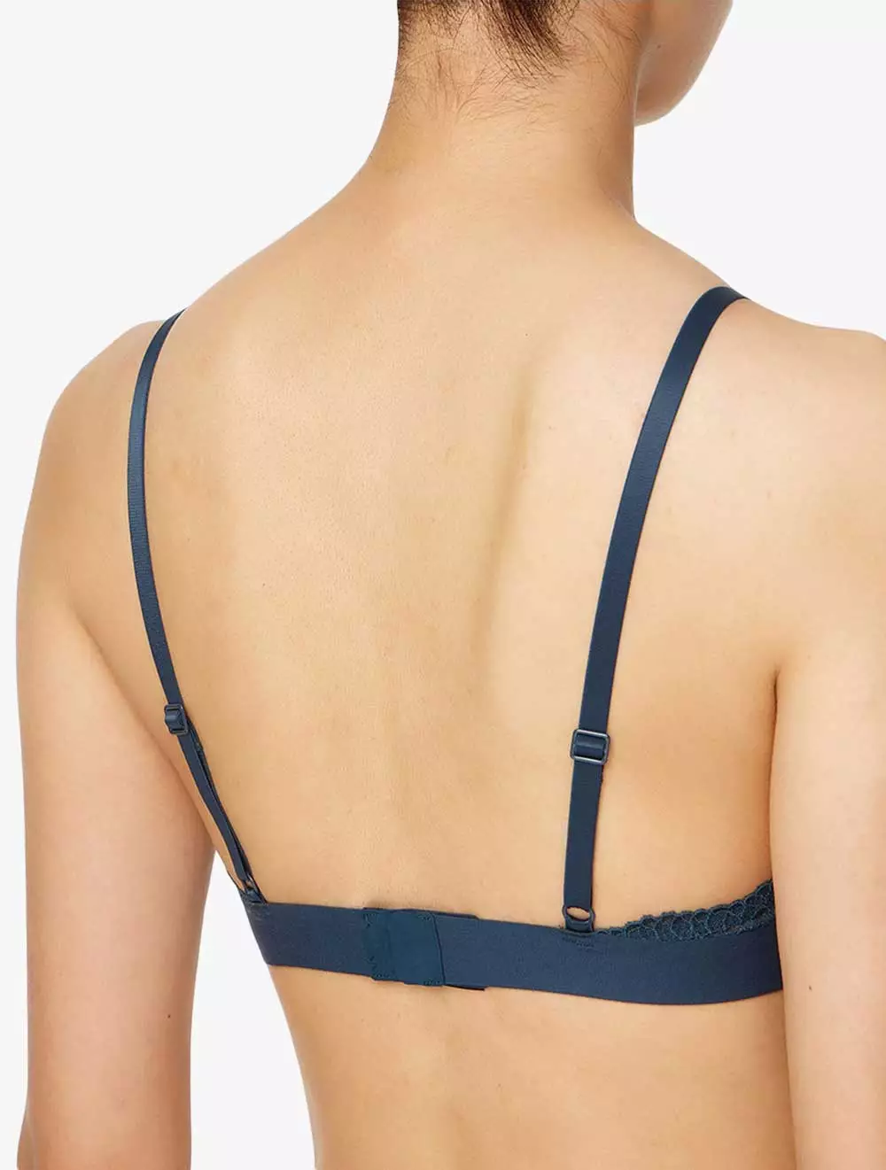 Calvin Klein Underwear - CK Black Geo Lace Lightly Lined Plunge Bra - Blue - blue