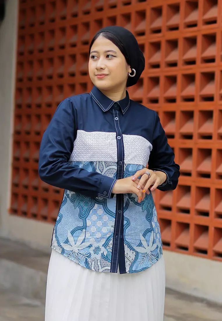 My Aksa Batik Wanita Blouse Ansel Ailen Smart Casual