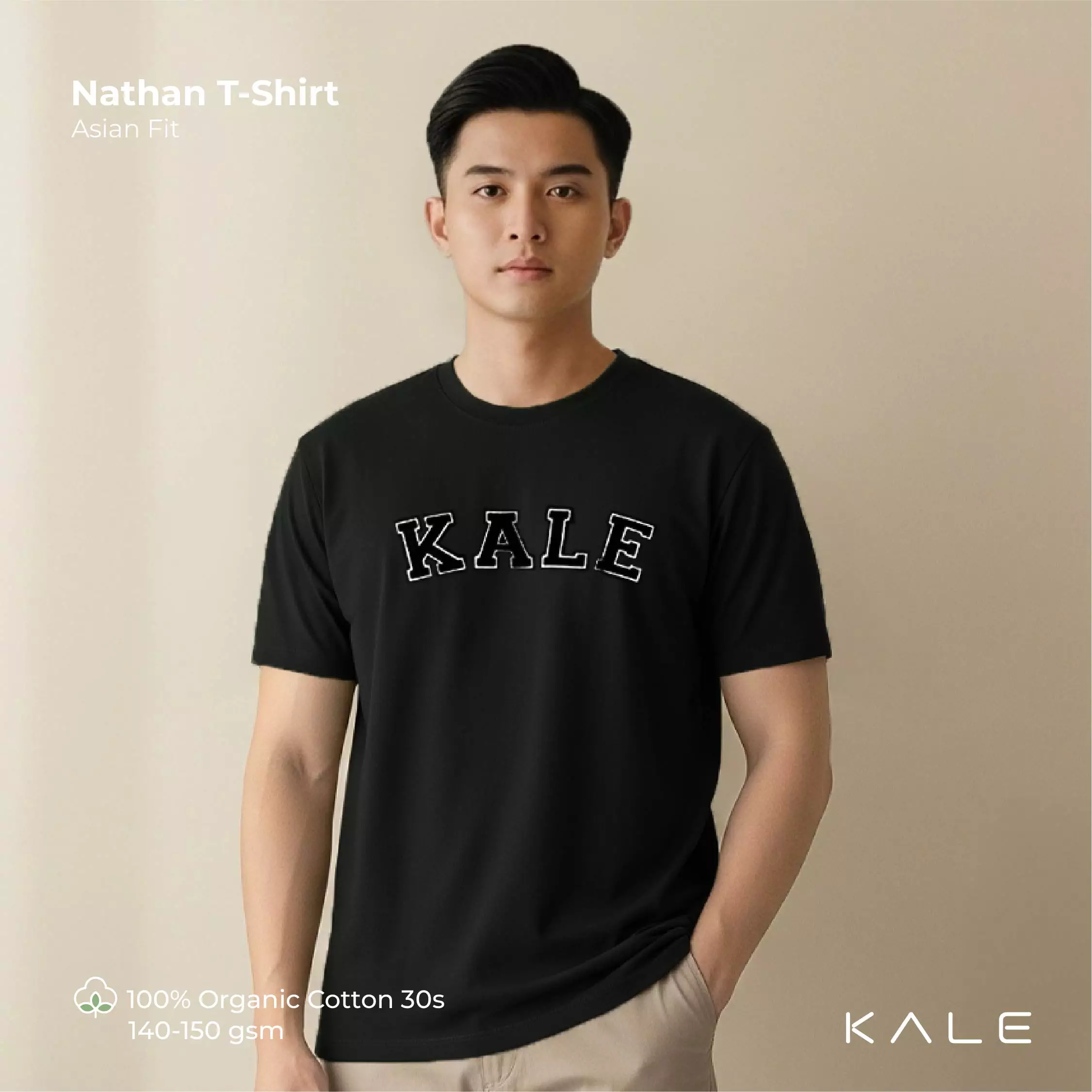 Kale Nathan Black / Kaos Lengan Pendek Pria / T-shirt Pria